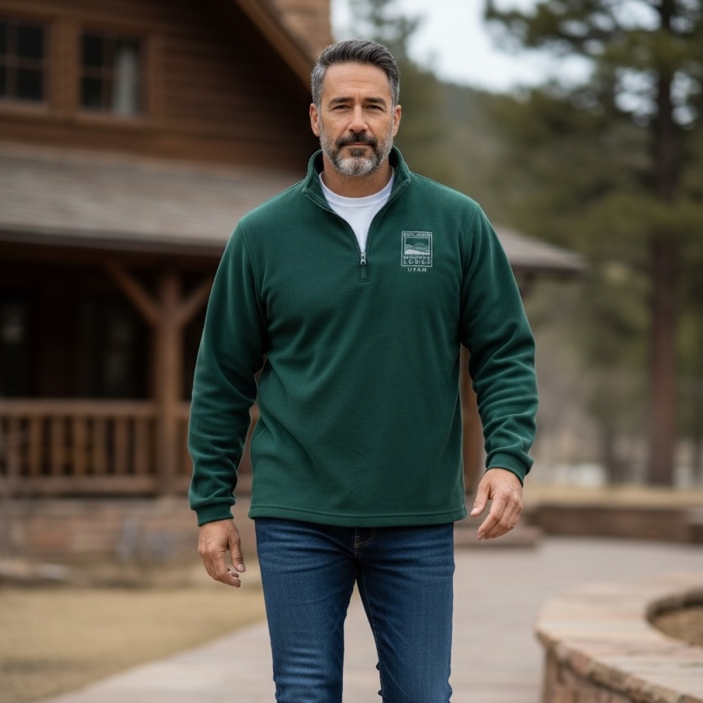 Vintage Green Boulder Mountain Lodge Fleece Pullover SO5074